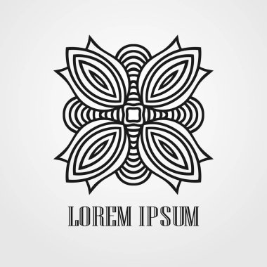 Tasarım ve dekorasyon geometrik süs simgesi. Vektör çizim