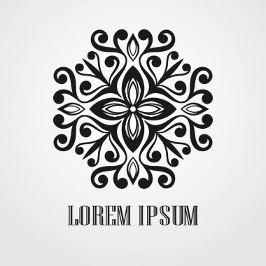 Tasarım ve dekorasyon geometrik süs simgesi. Vektör çizim