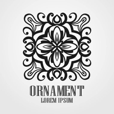 Tasarım ve dekorasyon geometrik süs simgesi. Vektör çizim