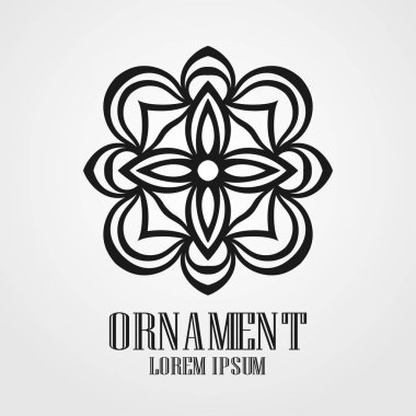 Tasarım ve dekorasyon geometrik süs simgesi. Vektör çizim