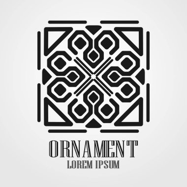 Tasarım ve dekorasyon geometrik süs simgesi. Vektör çizim