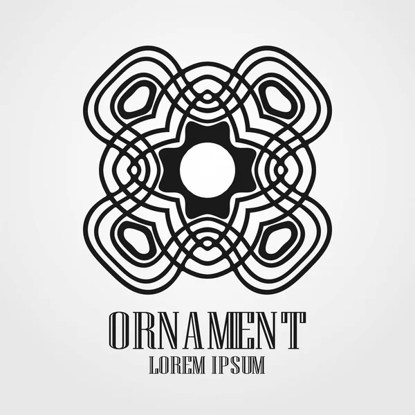 Tasarım ve dekorasyon geometrik süs simgesi. Vektör çizim