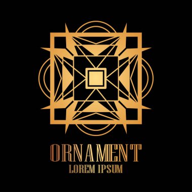 Tasarım Vintage süs lüks sembolü. Vektör çizim