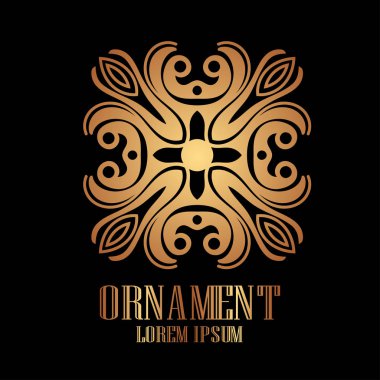 Tasarım Vintage süs lüks sembolü. Vektör çizim