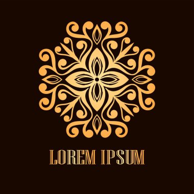 Tasarım Vintage süs lüks sembolü. Vektör çizim