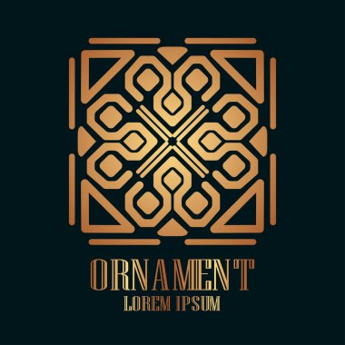 Tasarım Vintage süs lüks sembolü. Vektör çizim