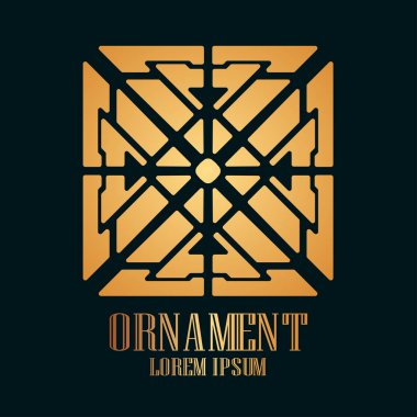 Tasarım Vintage süs lüks sembolü. Vektör çizim