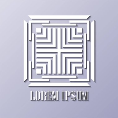 Geometrik süs logo tasarım ve dekorasyon için. Vektör çizim