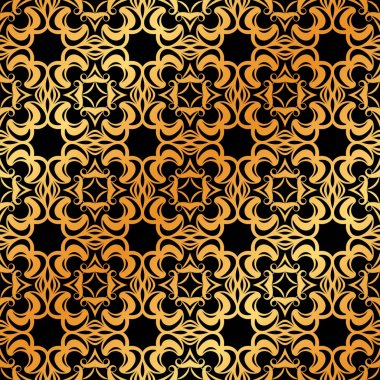 Soyut geometrik altın seamless modeli. Vektör çizim