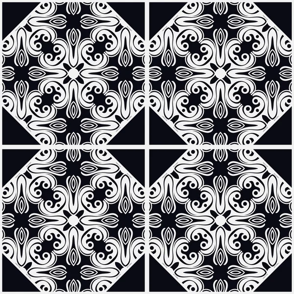 Abstract geometric seamless pattern. Black and white texture. Vector illustration — Stock Vector