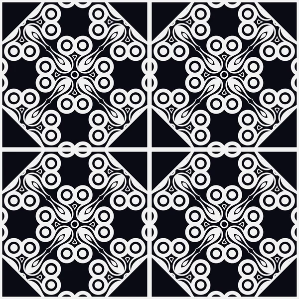 Abstract geometric seamless pattern. Black and white texture. Vector illustration — Stock Vector