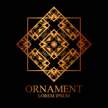 Geometrik süs logo tasarım ve dekorasyon için. Vektör çizim