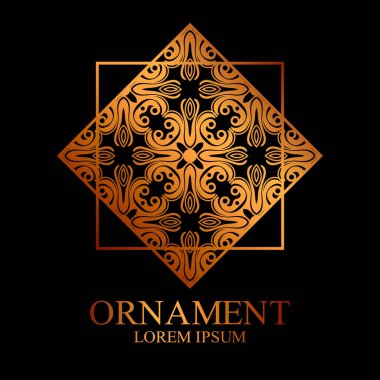 Geometrik süs logo tasarım ve dekorasyon için. Vektör çizim