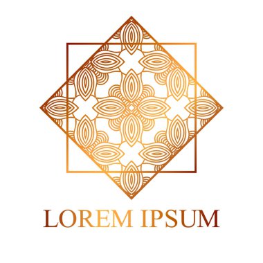 Geometrik süs logo tasarım ve dekorasyon için. Vektör çizim