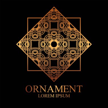 Geometrik süs logo tasarım ve dekorasyon için. Vektör çizim