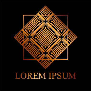 Geometrik süs logo tasarım ve dekorasyon için. Vektör çizim