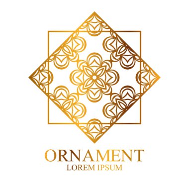 Geometrik süs logo tasarım ve dekorasyon için. Vektör çizim