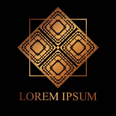 Geometrik süs logo tasarım ve dekorasyon için. Vektör çizim