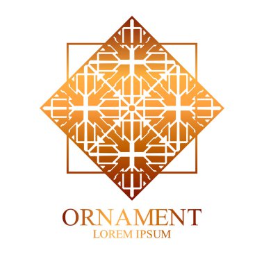 Geometrik süs logo tasarım ve dekorasyon için. Vektör çizim