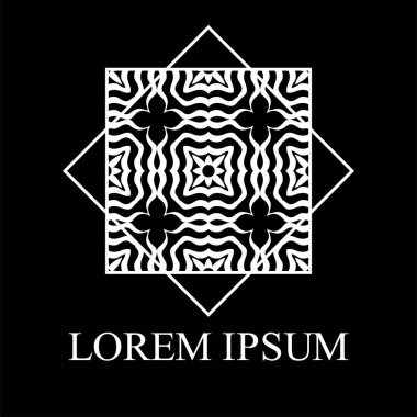 Tasarım ve dekorasyon geometrik süs simgesi. Vektör çizim