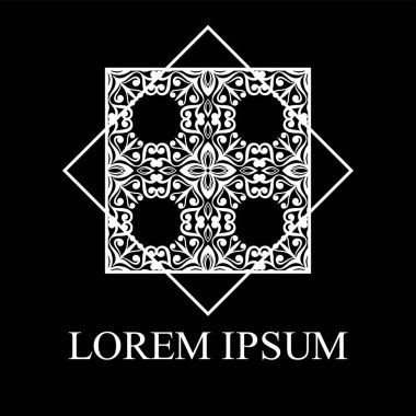 Tasarım ve dekorasyon geometrik süs simgesi. Vektör çizim