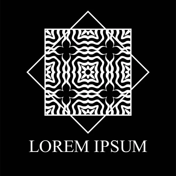 Tasarım ve dekorasyon geometrik süs simgesi. Vektör çizim