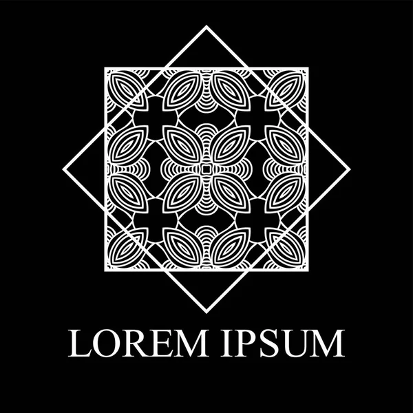 Tasarım ve dekorasyon geometrik süs simgesi. Vektör çizim