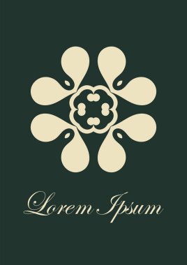 Vintage süs amblemi. Lüks zarif süsleme. Logo gelişti. Broşür için öğe. Tasarım şablonu. Vektör çizim