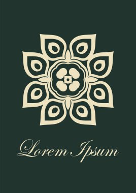 Retro süs logo. Süslü amblemi gelişti. Lüks zarif süsleme. Vintage öğesi. Tasarım şablonu. Vektör çizim