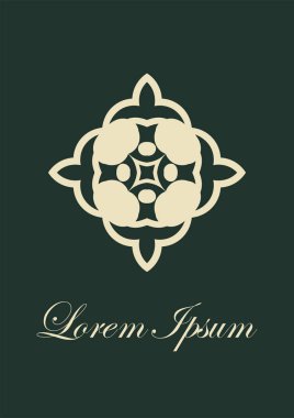 Retro süs logo. Süslü amblemi gelişti. Lüks zarif süsleme. Vintage öğesi. Tasarım şablonu. Vektör çizim