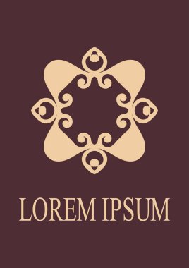 Retro süs logo. Süslü amblemi gelişti. Lüks zarif süsleme. Vintage öğesi. Tasarım şablonu. Vektör çizim