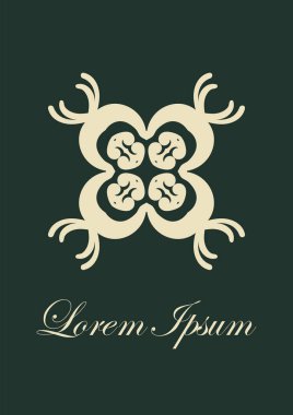 Retro süs logo. Süslü amblemi gelişti. Lüks zarif süsleme. Vintage öğesi. Tasarım şablonu. Vektör çizim