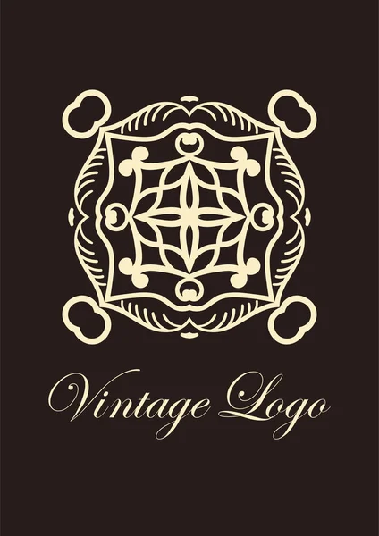 Vintage díszítő jelkép. Luxus elegáns dísze. Virágzott logó. Brosúrák elemet. Sablon design. Vektoros illusztráció — Stock Vector