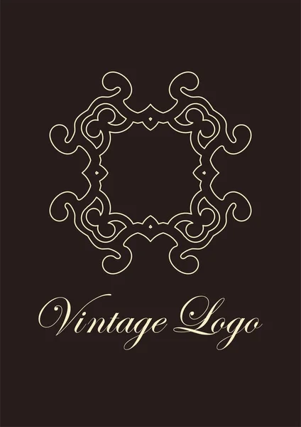 Emblema ornamental vintage. Luxo ornamento elegante. Logotipo florescido. Elemento para brochuras. Modelo para design. Ilustração vetorial — Vetor de Stock