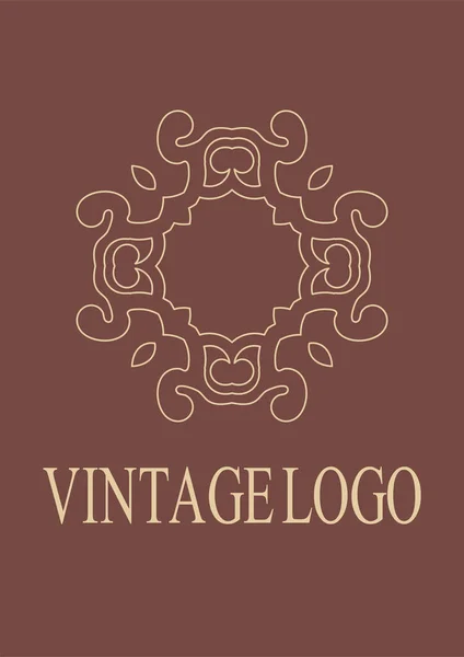 Emblema ornamental vintage. Adorno elegante de lujo. Logotipo florecido. Elemento para folletos. Plantilla para diseño. Ilustración vectorial — Vector de stock