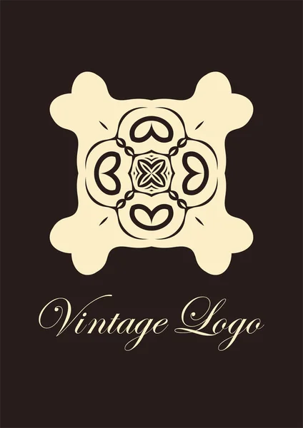 Emblema ornamental vintage. Luxo ornamento elegante. Logotipo florescido. Elemento para brochuras. Modelo para design. Ilustração vetorial — Vetor de Stock