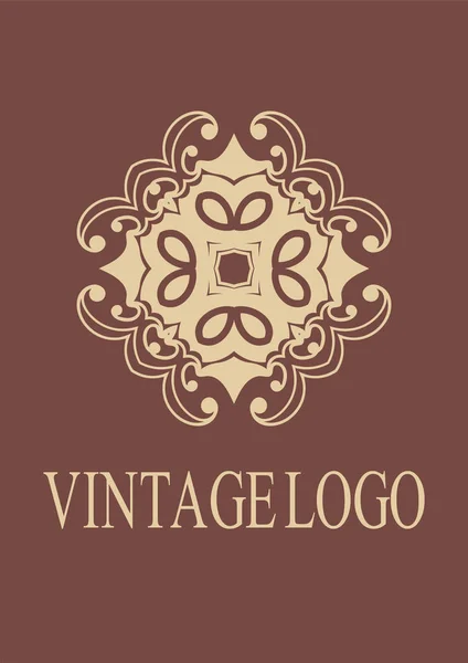 Vintage decoratieve embleem. Luxe elegante sieraad. Floreerde logo. Element voor brochures. Sjabloon voor het ontwerp. Vectorillustratie — Stockvector