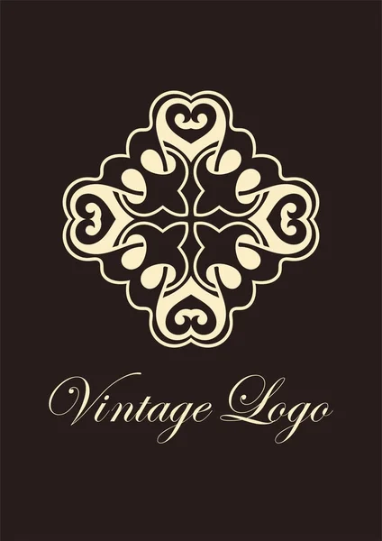 Vintage ornamentales Emblem. Luxus und elegante Ornamente. florierte Logo. Element für Broschüren. Vorlage für Design. Vektorillustration — Stockvektor