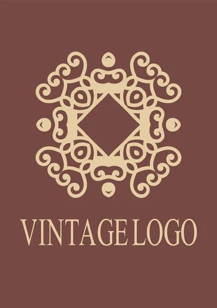 Vintage dekorativ emblem. Lyxiga eleganta prydnad. Blomstrade logotyp. Element för broschyrer. Mall för design. Vektorillustration — Stock vektor