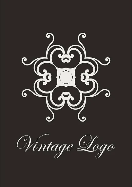 Logotipo retrô ornamental. emblema ornamentado florescido. Luxo ornamento elegante. Elemento vintage. Modelo para design. Ilustração vetorial — Vetor de Stock