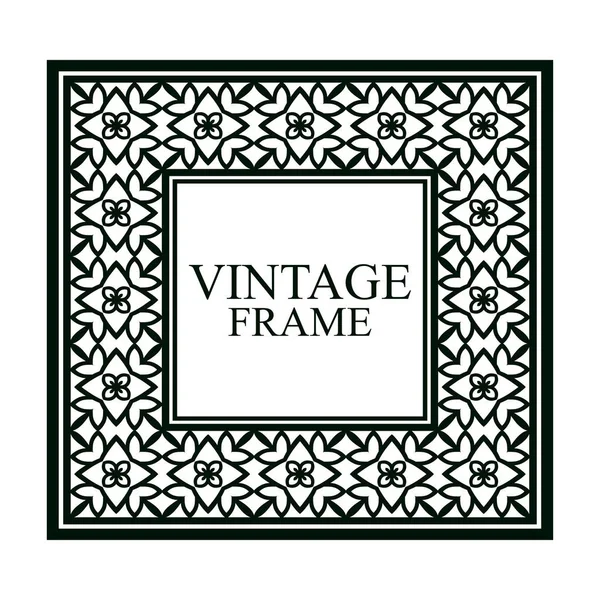 Vintage ornamental frame. Luxury elegant ornament. Flourished border. Element for brochures. Template for design. Vector illustration — Stock Vector