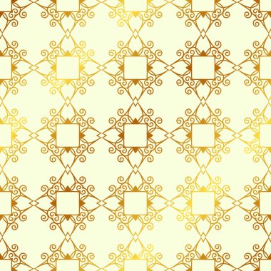 Vintage süs altın seamless modeli. Lüks zarif süsleme gelişti. Tasarım şablonu. Vektör çizim