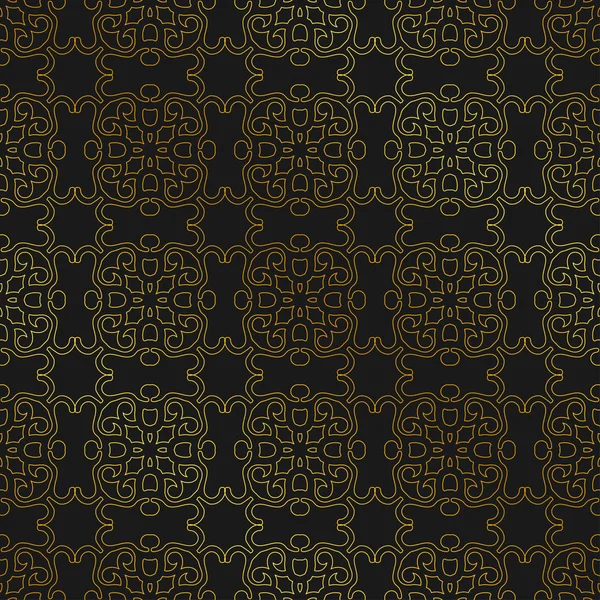 Vintage motif ornemental doré sans couture. Luxe élégant ornement florissant. Modèle pour la conception. Illustration vectorielle — Image vectorielle