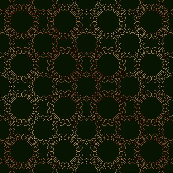 Vintage ornamental dourado sem costura padrão. Luxo elegante ornamento floresceu. Modelo para design. Ilustração vetorial — Vetor de Stock