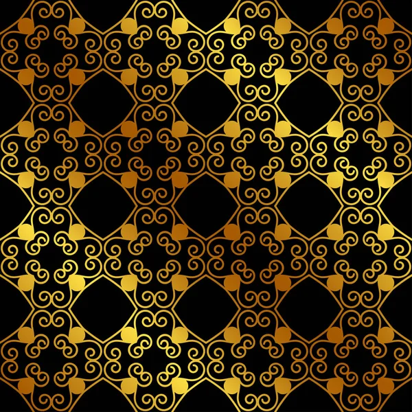 Retro motif ornemental doré sans couture. Arrière-plan fleuri et décoré. Ornement élégant de luxe. Elément vintage. Modèle pour la conception. Illustration vectorielle — Image vectorielle