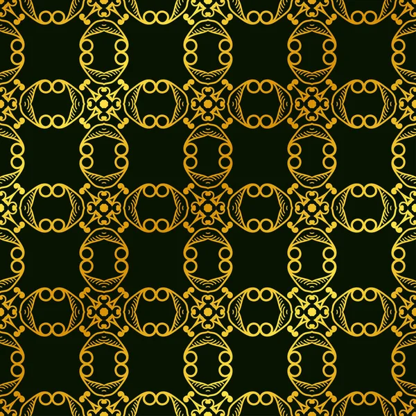 Retro ornamentales goldenes nahtloses Muster. blühte reich verzierten Hintergrund. Luxus und elegante Ornamente. Vintage-Element. Vorlage für Design. Vektorillustration — Stockvektor