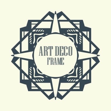 Vintage retro kenarlık ve çerçeve Art Deco tarzında. Tasarım şablonu. Vektör çizim