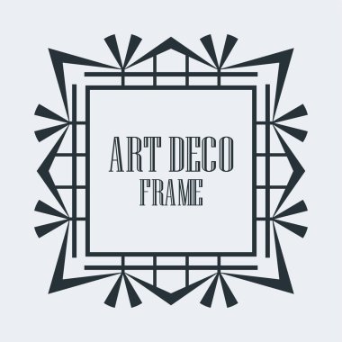 Vintage retro kenarlık ve çerçeve Art Deco tarzında. Tasarım şablonu. Vektör çizim