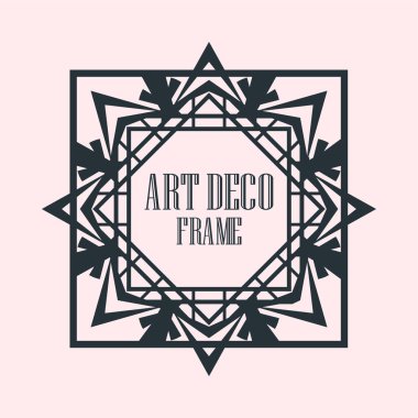 Vintage retro kenarlık ve çerçeve Art Deco tarzında. Tasarım şablonu. Vektör çizim