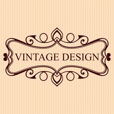 Vintage kaligrafi etiket. Davetiye, tebrik kartları, afiş, poster, posterlerini açmaları, rozetleri, otel, Restoran, iş kimlik tasarımı için süslü logo şablonu. Vektör çizim.